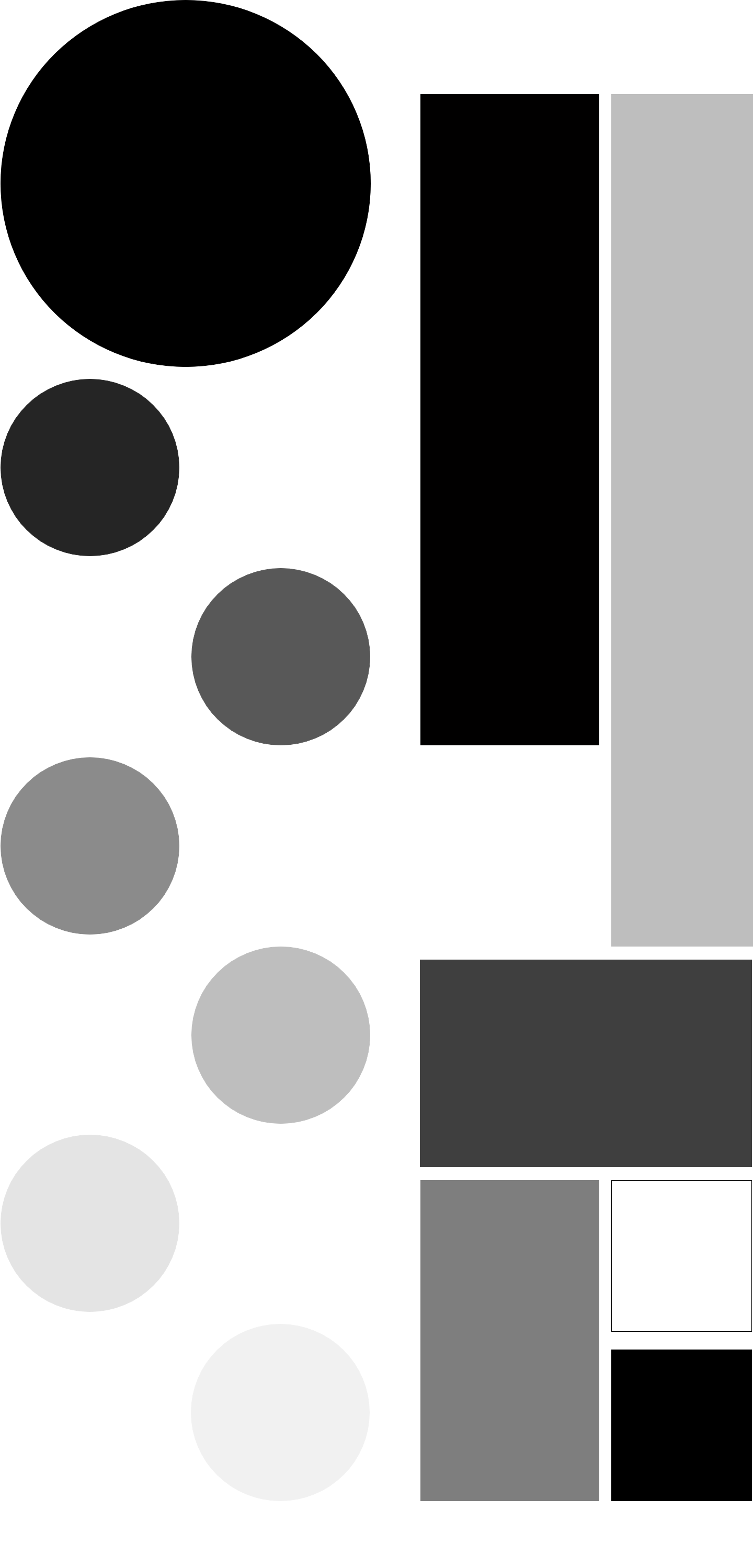 second grid with black white and gray shapes